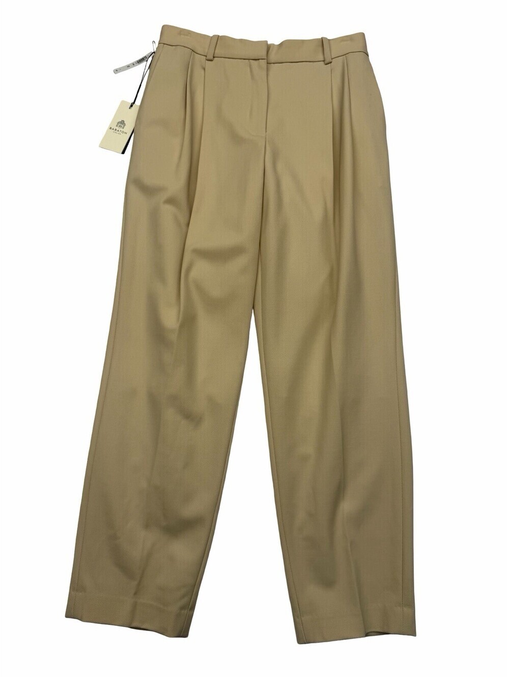 Aritzia Babaton Vogue Relaxed Mid Rise Pleated Pants Cream Size US 6